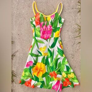 60s 70s De Weese Design Tropical Sundress
